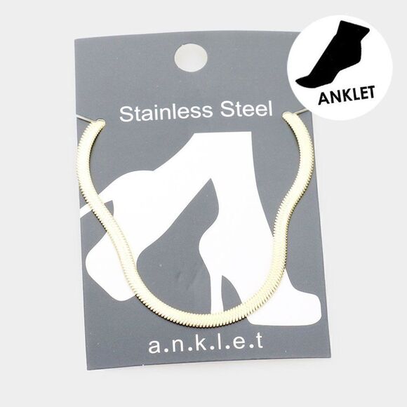 Anklet Stainless Steel Gold Metal Chain Ankle Bracelet - Picture 1 of 7